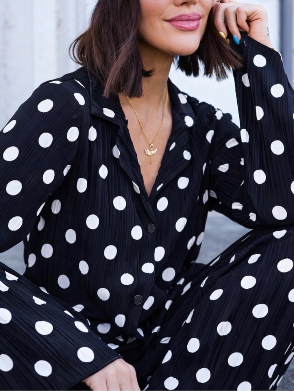 Dressed in LALA Polka Dot Two-Piece Set - Picture 2 of 3